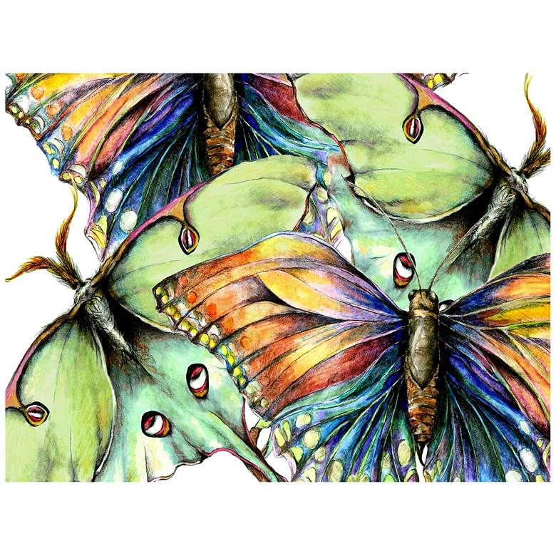 Image 1 Pastel Butterfly #2 40 inch Wide Weather Resistant Indoor-Outdoor Wall Art