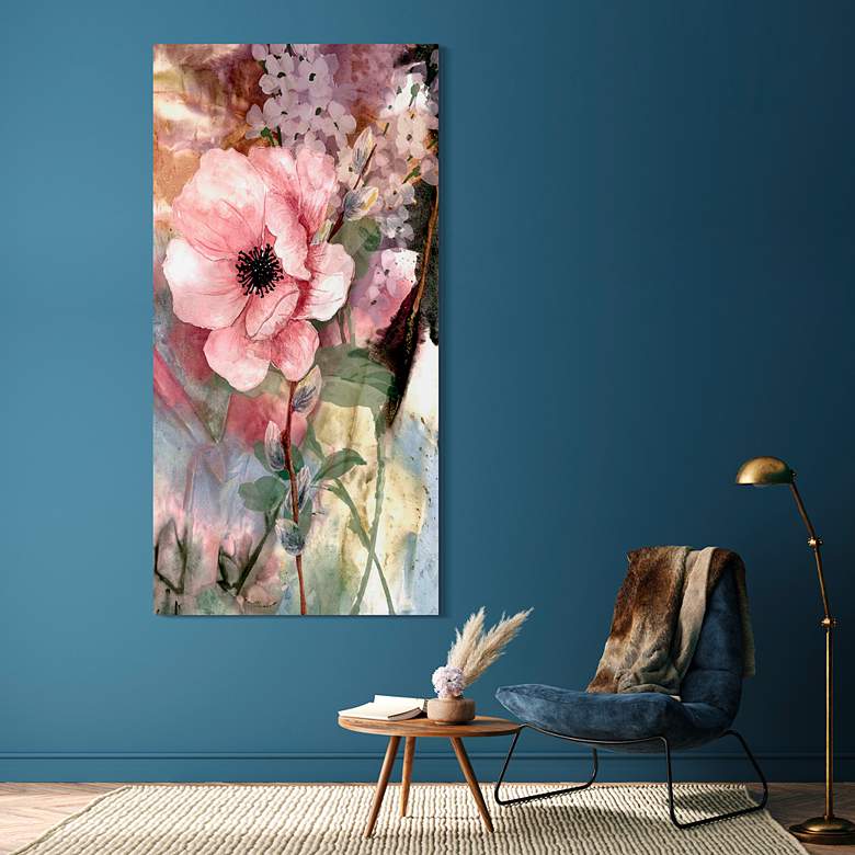 Image 4 Pastel Fleur 72" High 2-Piece Printed Glass Wall Art Set more views