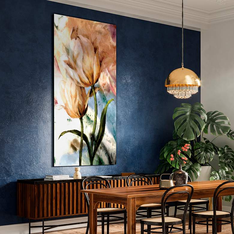 Image 5 Pastel Fleur 72" High 2-Piece Printed Glass Wall Art Set more views