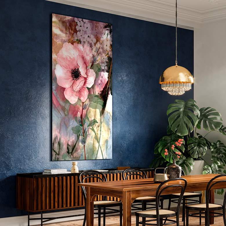 Image 6 Pastel Fleur 72" High 2-Piece Printed Glass Wall Art Set more views
