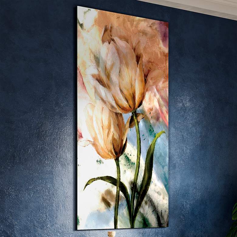 Image 1 Pastel Fleur I 72" High Printed Tempered Glass Wall Art