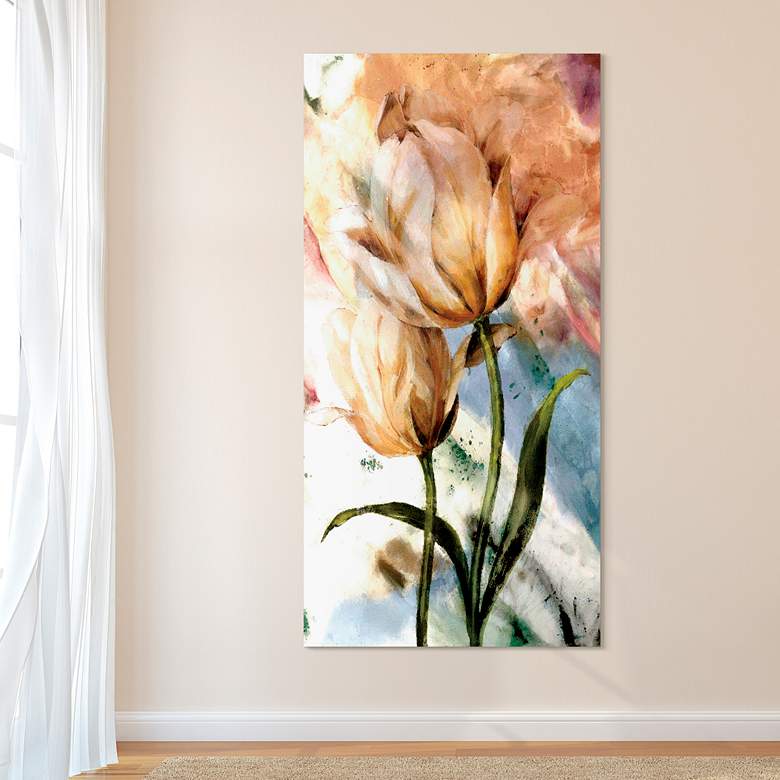 Image 6 Pastel Fleur I 72" High Printed Tempered Glass Wall Art more views