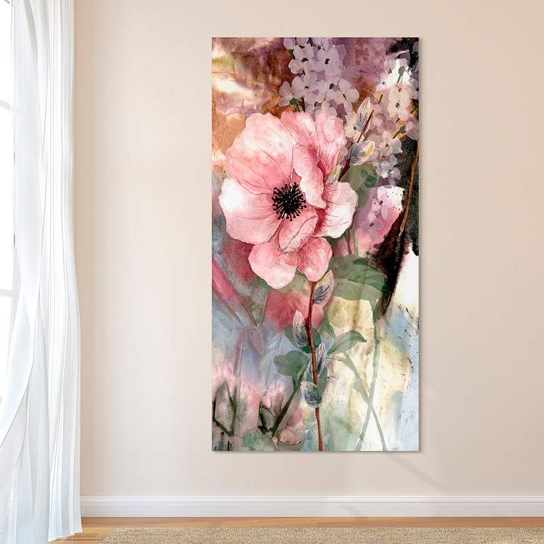 Image 4 Pastel Fleur II 72" High Printed Tempered Glass Wall Art more views