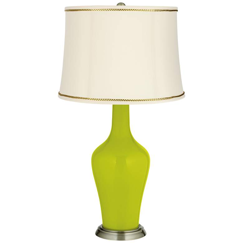 Image 1 Pastel Green Anya Table Lamp with President&#39;s Braid Trim