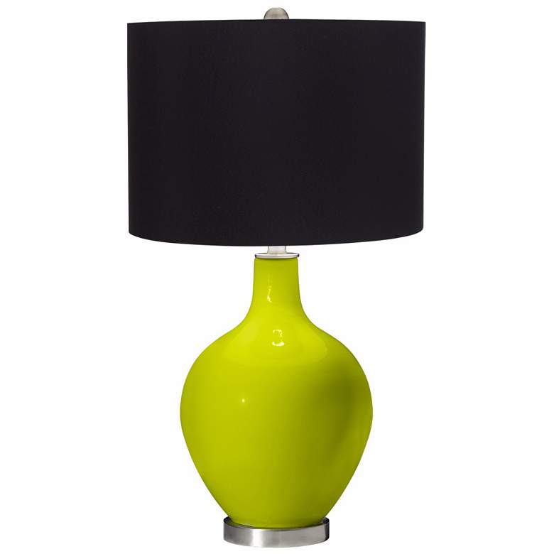 Image 1 Pastel Green Black Shade Ovo Table Lamp