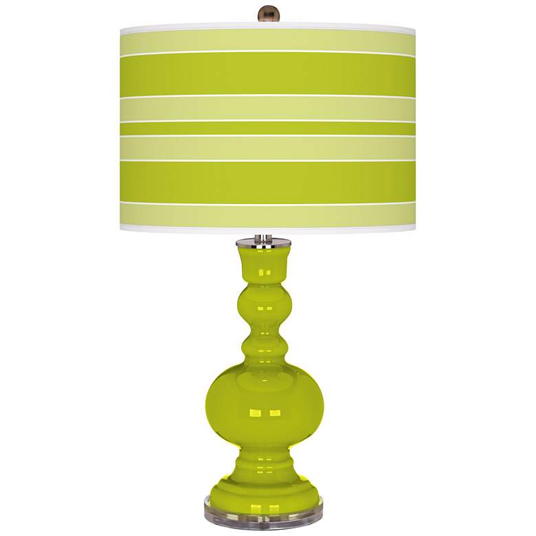Image 1 Pastel Green Bold Stripe Apothecary Table Lamp