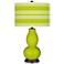 Pastel Green Bold Stripe Double Gourd Table Lamp