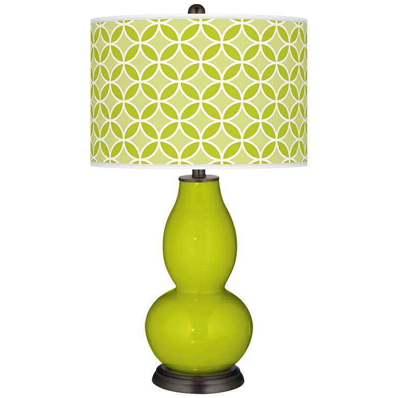 Image 1 Pastel Green Circle Rings Double Gourd Table Lamp