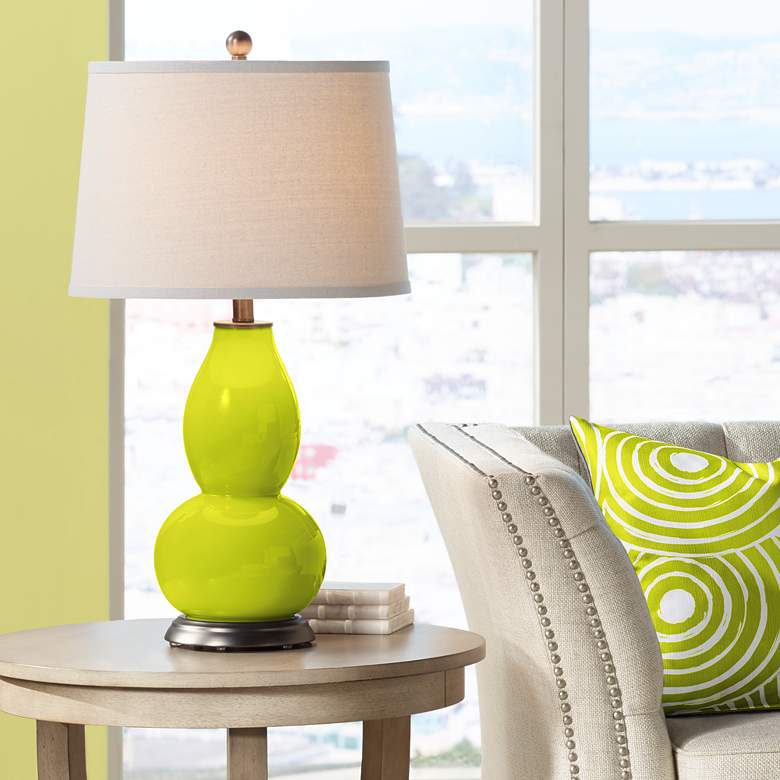 Image 1 Pastel Green Double Gourd Table Lamp