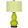 Pastel Green Narrow Zig Zag Double Gourd Table Lamp