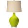 Pastel Green Oatmeal Linen Shade Ovo Table Lamp