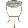 Pastel Mosaic Glass Tile Table with Gold Finish Base