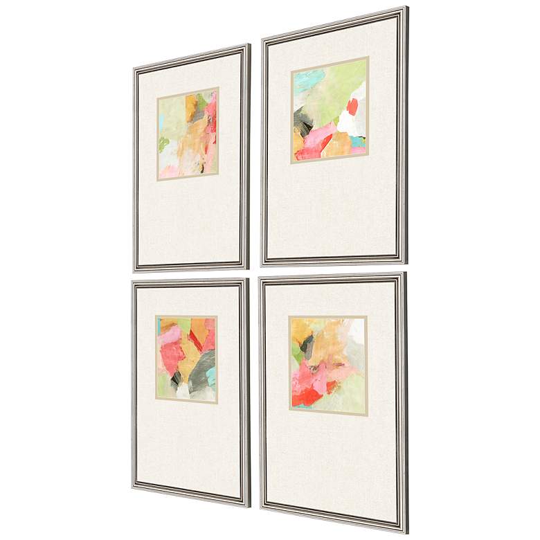Image 5 Pastel Splash 22" High 4-Piece Giclee Framed Wall Art Set more views