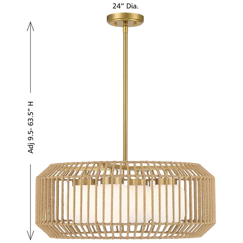 Image 7 Pastis 4-Light Pendant in Warm Brass more views