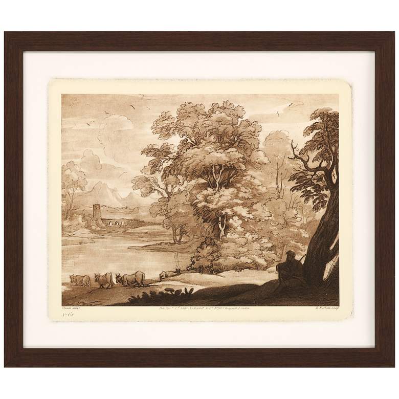 Image 3 Pastoral Landscape I 33" Wide Giclee Framed Wall Art