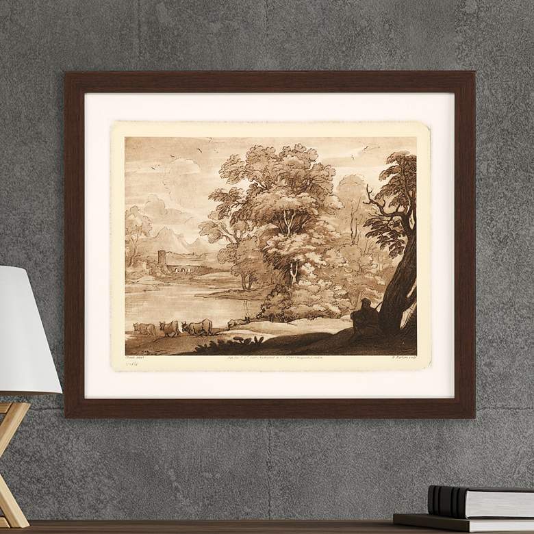 Image 2 Pastoral Landscape I 33" Wide Giclee Framed Wall Art