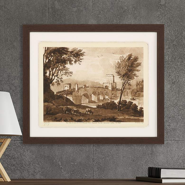 Image 2 Pastoral Landscape II 33 inch Wide Giclee Framed Wall Art