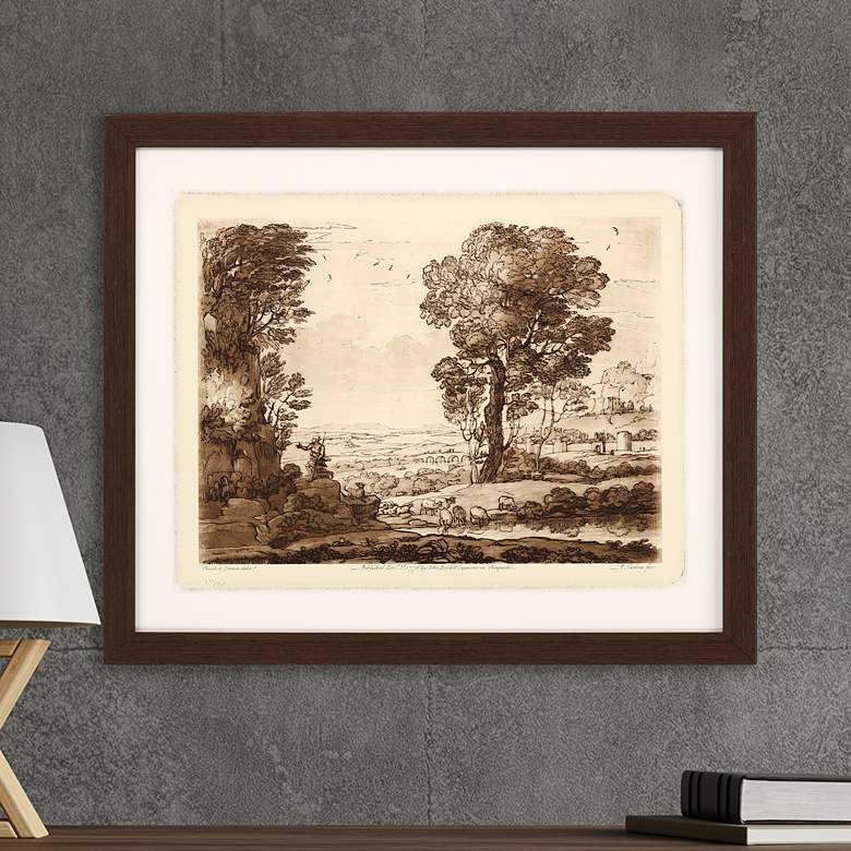 Image 2 Pastoral Landscape IV 33" Wide Giclee Framed Wall Art