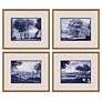 Pastoral Toile 25" Wide 4-Piece Framed Giclee Wall Art Set