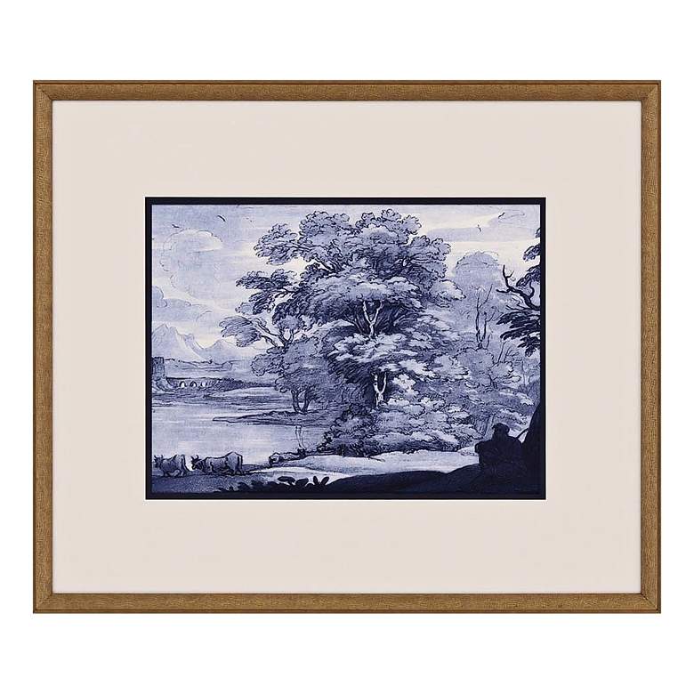 Image 4 Pastoral Toile 25" Wide 4-Piece Framed Giclee Wall Art Set more views