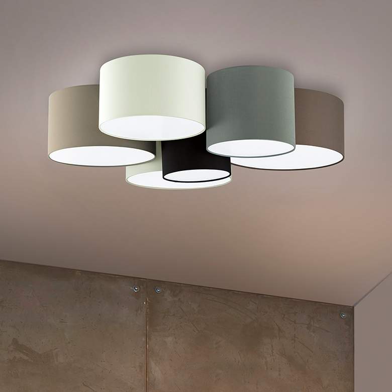 Image 1 Pastore - 6-Light Ceiling Light - Grey and Cappuccino Shades