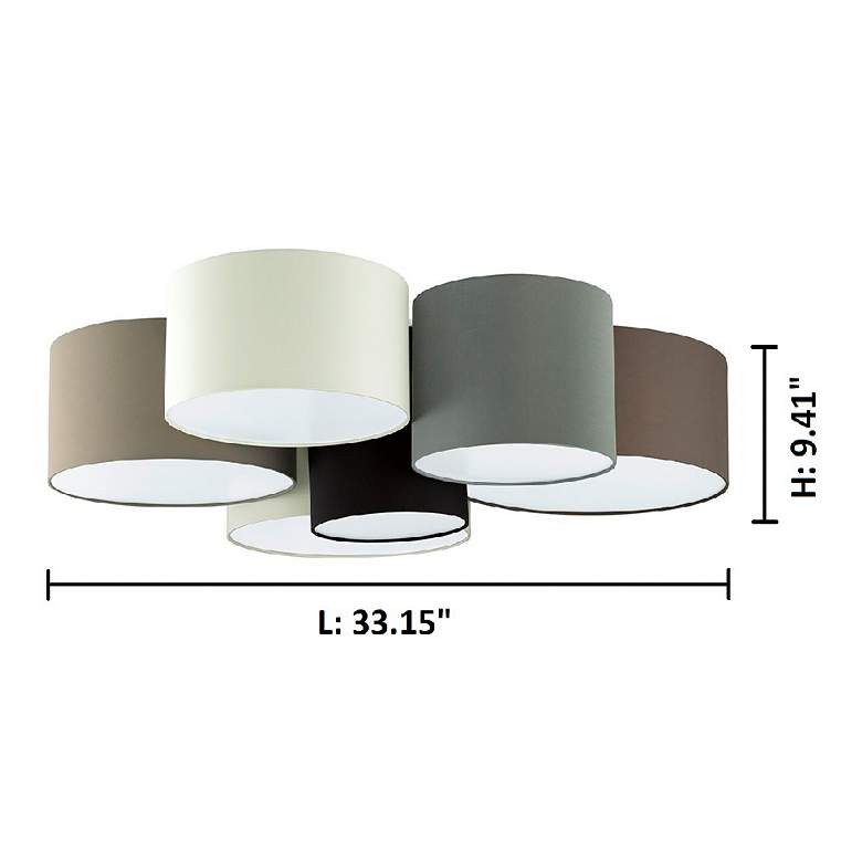 Image 3 Pastore - 6-Light Ceiling Light - Grey and Cappuccino Shades more views