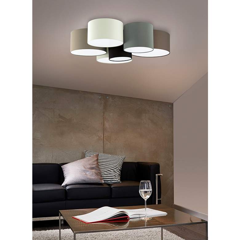 Image 5 Pastore - 6-Light Ceiling Light - Grey and Cappuccino Shades more views