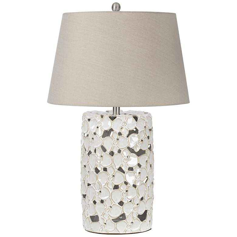 Image 1 Pastura Ivory Floral Cut-Out Ceramic Table Lamp