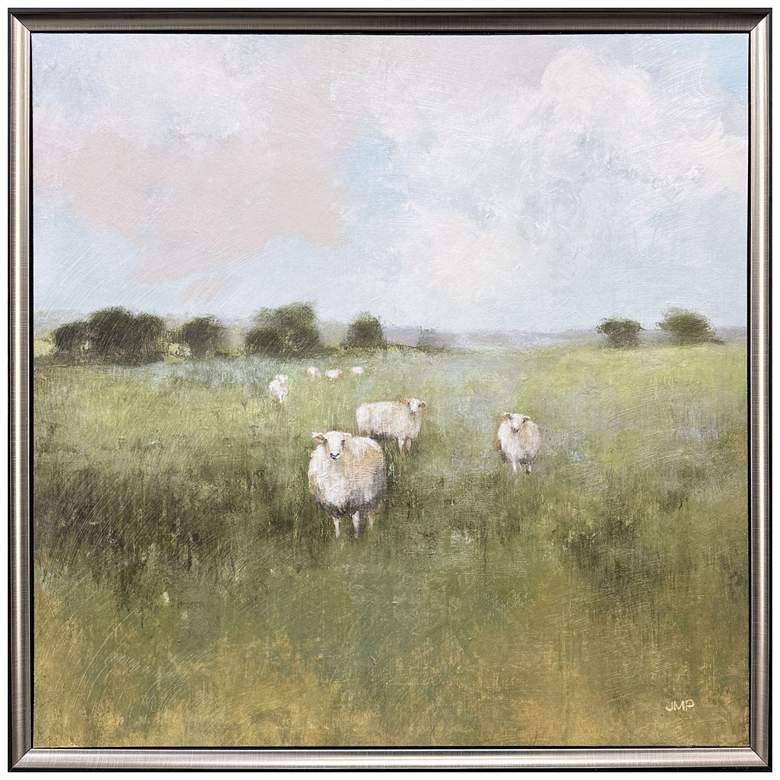 Image 1 Pasture 29"W x 29"H Transitional Non-Glass Framed Art