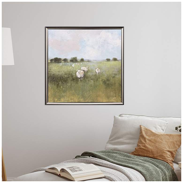 Image 4 Pasture 29"W x 29"H Transitional Non-Glass Framed Art more views