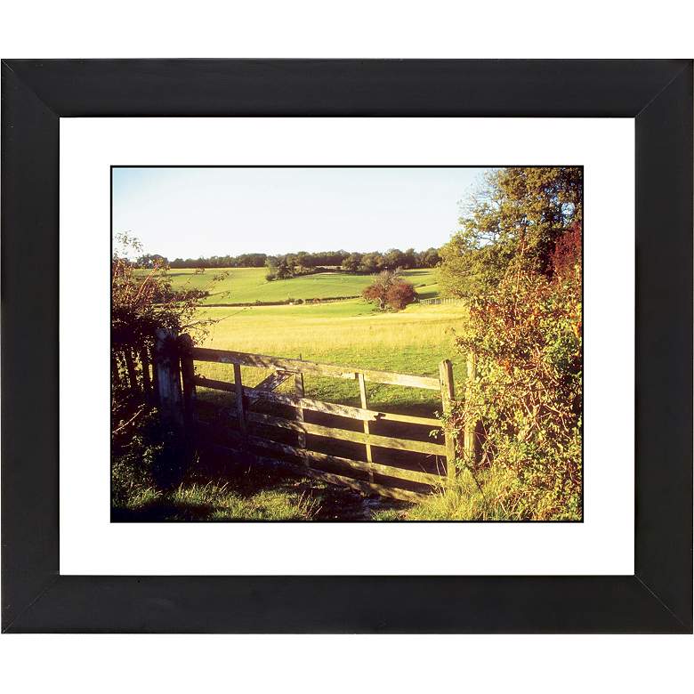 Image 1 Pasture Fence II Black Frame Giclee 23 1/4 inch Wide Wall Art