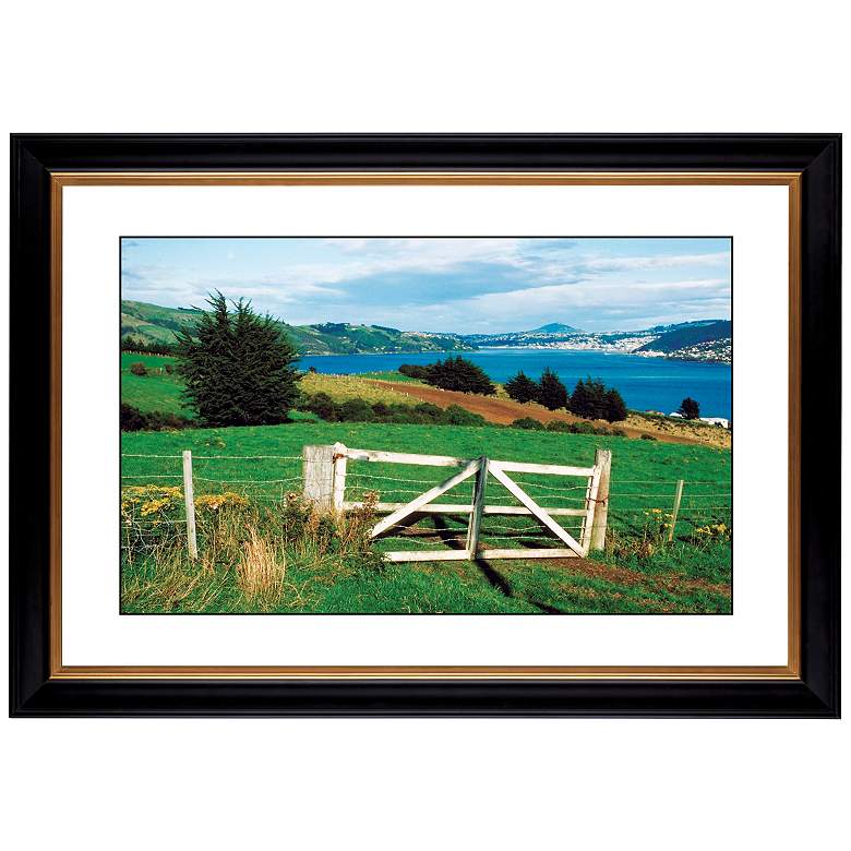 Image 1 Pasture Fence in Spring Giclee 41 3/8 inch Wide Wall Art