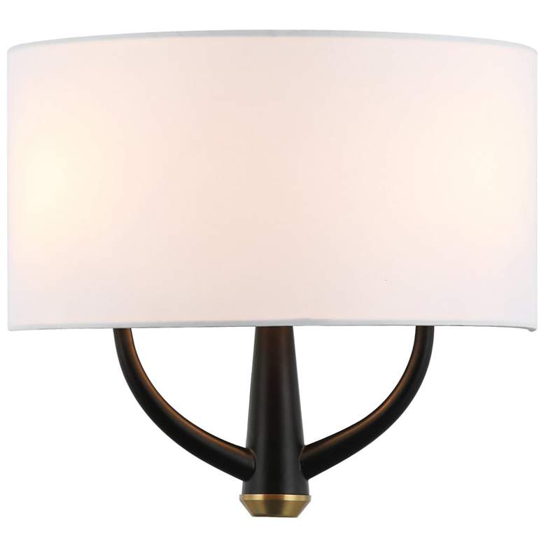 Image 1 Patchwork 2-Lt Sconce - Black/Satin Brass
