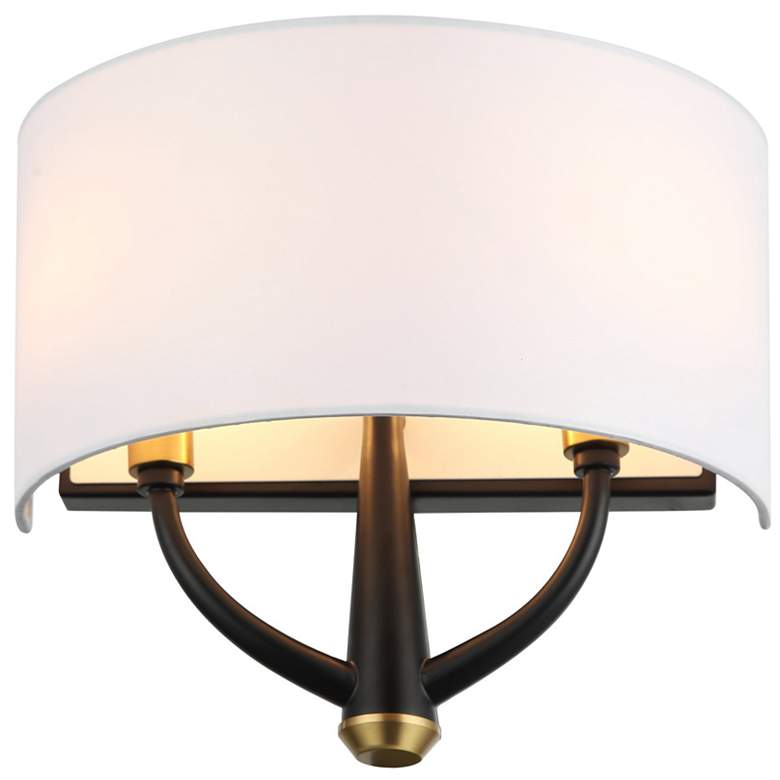 Image 3 Patchwork 2-Lt Sconce - Black/Satin Brass more views