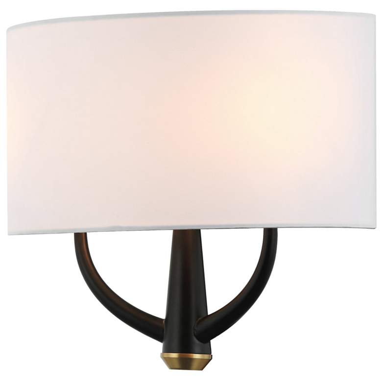 Image 4 Patchwork 2-Lt Sconce - Black/Satin Brass more views