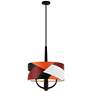 1_Patchwork 3-Lt Pendant - Black/Satin Brass/Patchwork