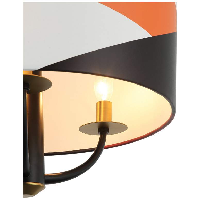 Image 4 Patchwork 3-Lt Pendant - Black/Satin Brass/Patchwork more views