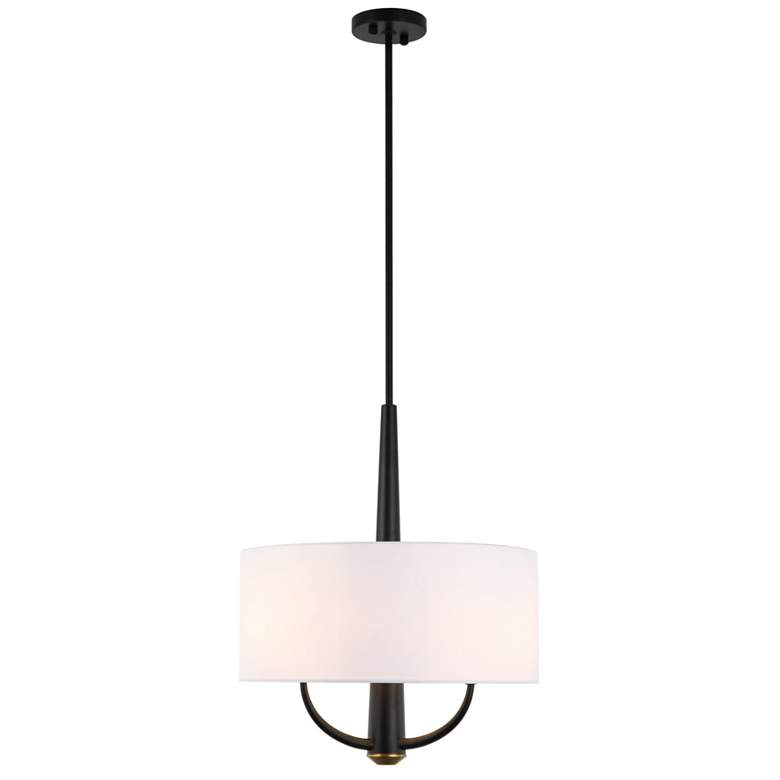 Image 2 Patchwork 3-Lt Pendant - Black/Satin Brass more views