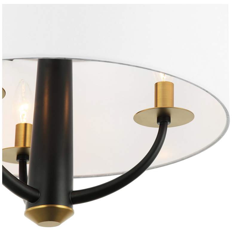 Image 3 Patchwork 3-Lt Pendant - Black/Satin Brass more views