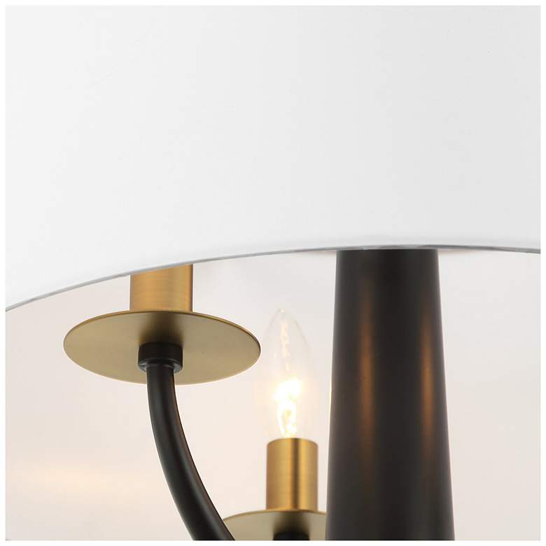 Image 4 Patchwork 3-Lt Pendant - Black/Satin Brass more views