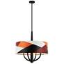 1_Patchwork 4-Lt Pendant - Black/Satin Brass/Patchwork