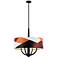 Patchwork 4-Lt Pendant - Black/Satin Brass/Patchwork