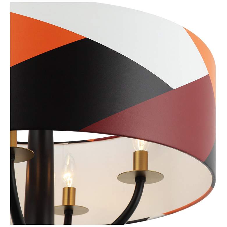 Image 4 Patchwork 4-Lt Pendant - Black/Satin Brass/Patchwork more views