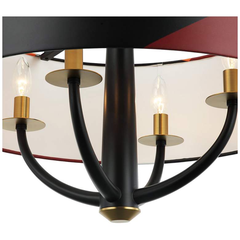 Image 5 Patchwork 4-Lt Pendant - Black/Satin Brass/Patchwork more views