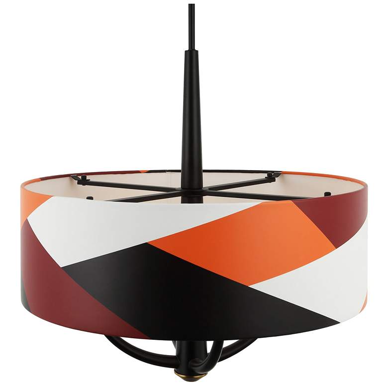Image 6 Patchwork 4-Lt Pendant - Black/Satin Brass/Patchwork more views