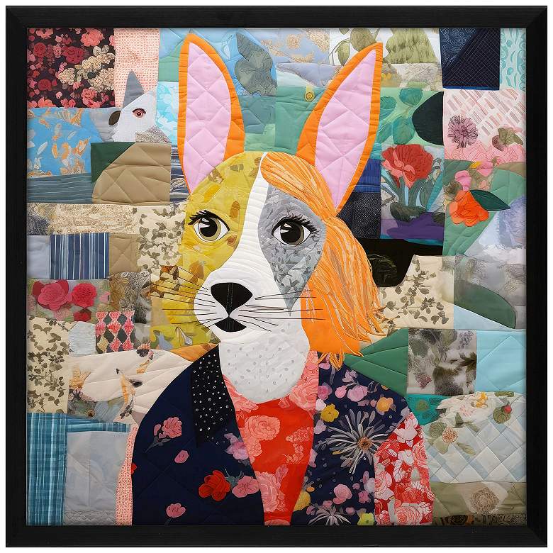 Image 1 Patchwork Dog II 26"W x 26"H Framed Art