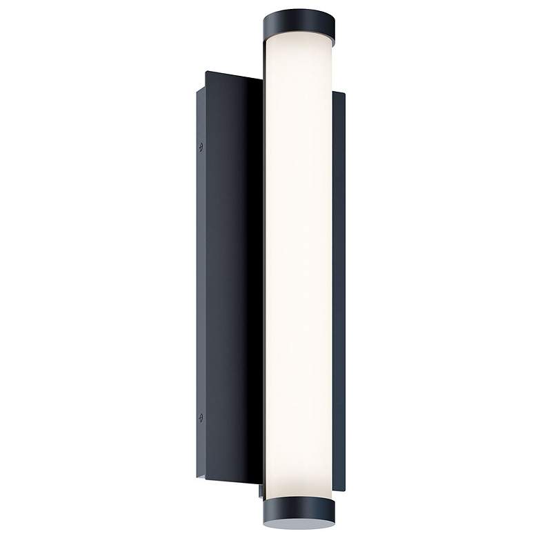 Image 1 Path 18" High Black LED Outdoor Sconce with Frosted White Acrylic Shade
