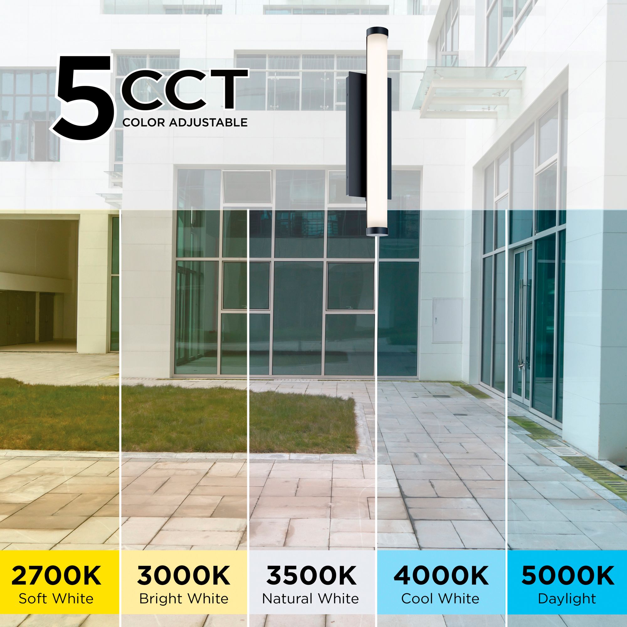 Image 5 Path 18" High Black LED Outdoor Sconce with Frosted White Acrylic Shade more views