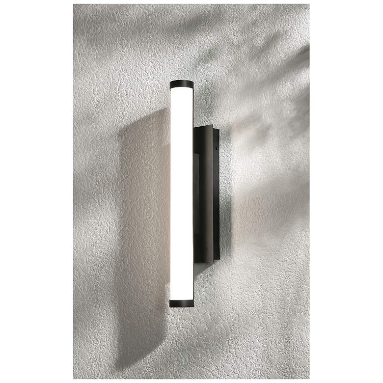 Image 2 Path 24" High Black LED Outdoor Sconce with Frosted White Acrylic Shade more views