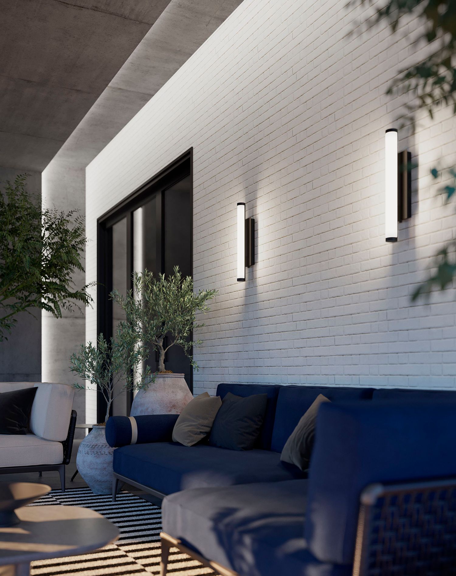 Image 4 Path 24" High Black LED Outdoor Sconce with Frosted White Acrylic Shade more views